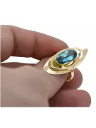 Ring Vintage style Aquamarine 14K Yellow gold vrc189y